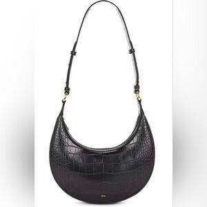 JW PEI Carly Saddle Bag in Black Croc